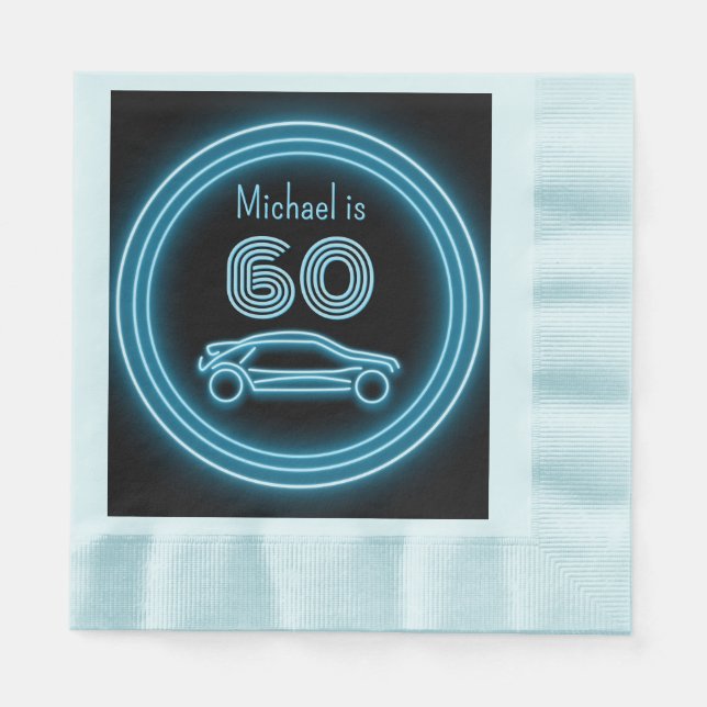 Serviette En Papier Sportscar Thème pour Motorsports passionnés Blue (Devant)