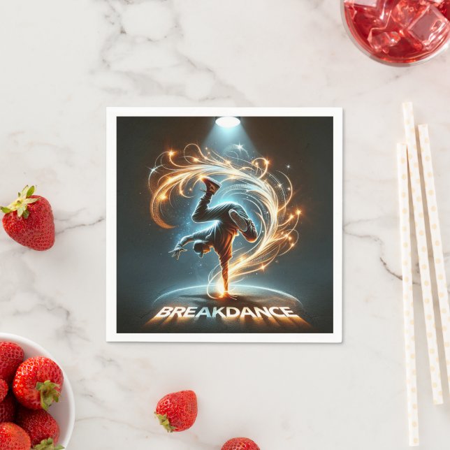 Serviette En Papier "Spotlight Groove" - ​ ​ dansant sous les projecte (En situation)