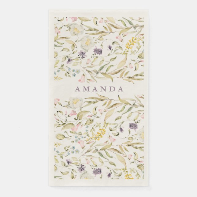 Serviette En Papier Spring Boho Wildflower Pampas Wedding (Devant)