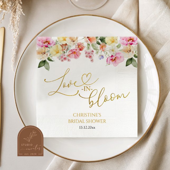 Serviette En Papier Spring Colorful Floral Bridal Shower (Créateur téléchargé)