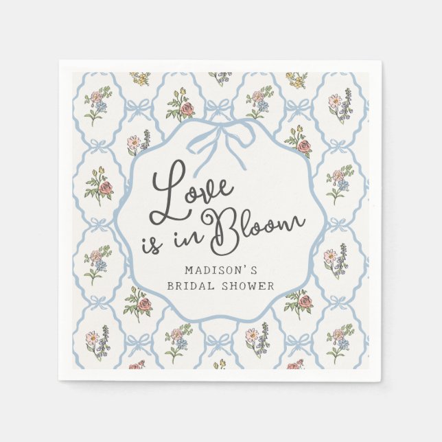 Serviette En Papier Spring Garden Party Pastel Floral Fête des mariées (Devant)