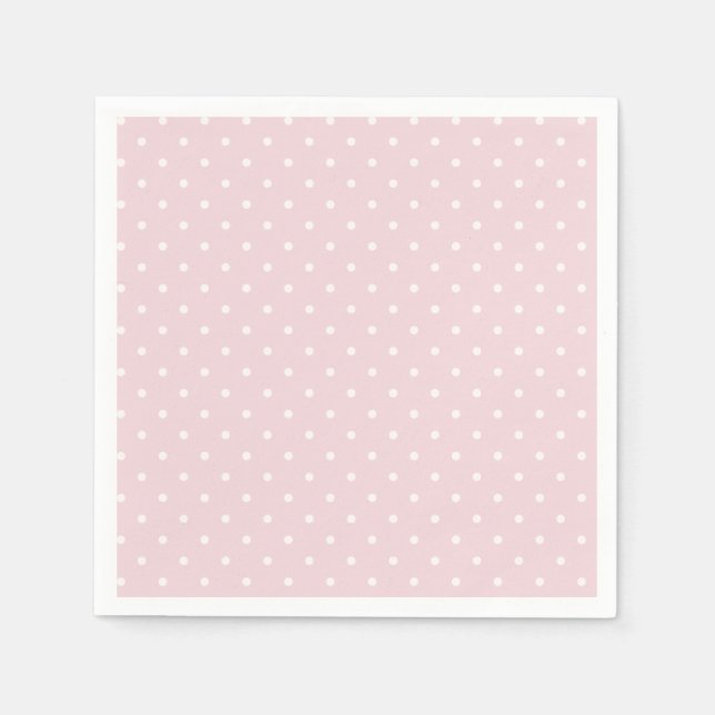 Serviette En Papier Spring Polka Dots Classic | Douce Teinte Rose (Devant)