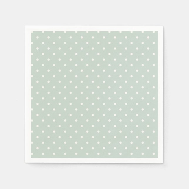 Serviette En Papier Spring Polka Dots Classic | Sage Muted (Devant)