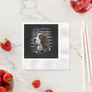 Serviette En Papier Springer Spaniel Chien Drapeau Américain