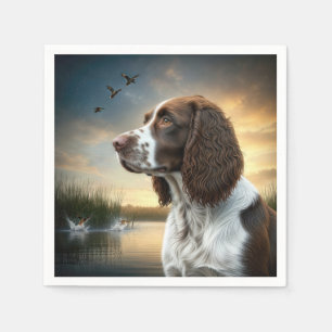 Serviette En Papier Springer Spaniel Dog By Duck Pond
