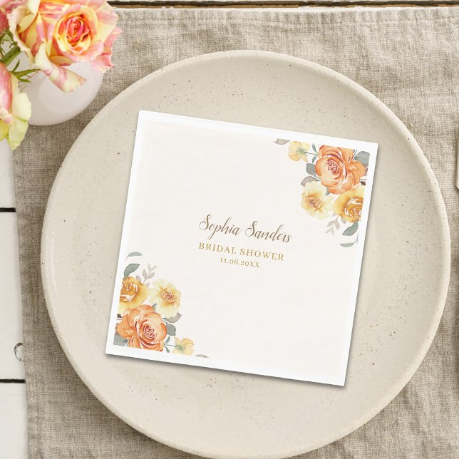 Serviette En Papier Springtime Bridal Shower Featuring Orange Blossoms (Créateur téléchargé)