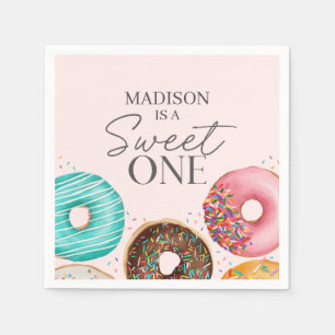 Serviette En Papier Sprinted Donut 1er Anniversaire Table Décor