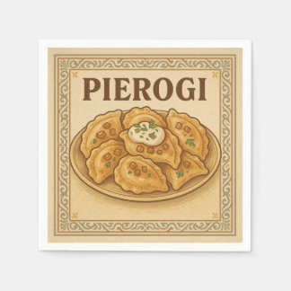 Serviette En Papier Square Design (Pierogi, Retro Style)