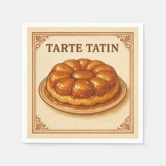 Serviette En Papier Square  Design (Tarte Tatin, Retro Style)