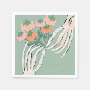 Serviette En Papier Squelette avec bouquet de citrouilles Mariage Hall
