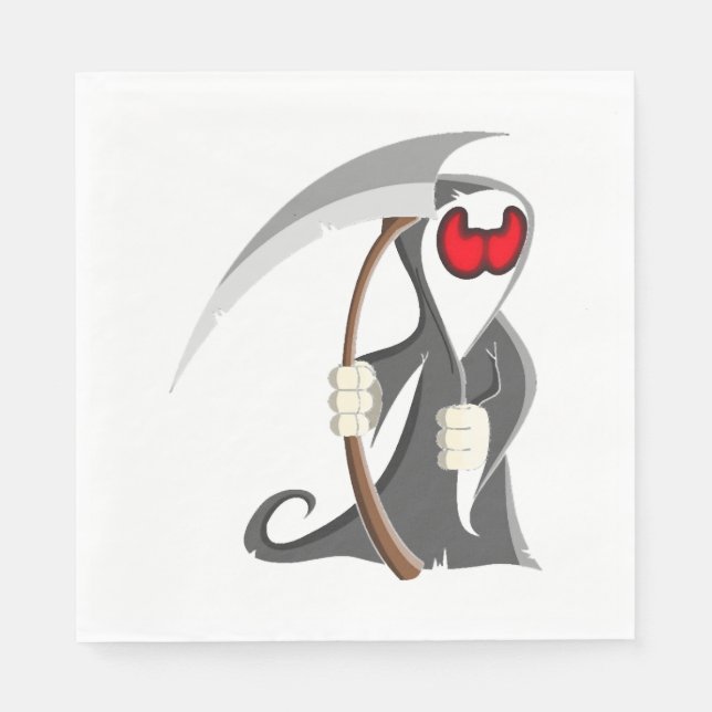 Serviette En Papier Squelette d'Halloween Décès (Devant)