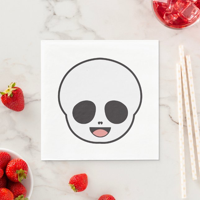 Serviette En Papier Squelette Ghost Face Chibi Pastel Goth Halloween (Créateur téléchargé)