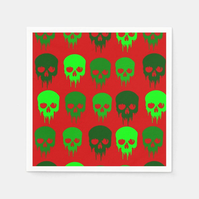 Serviette En Papier squelette gothique du crâne de noël (Devant)