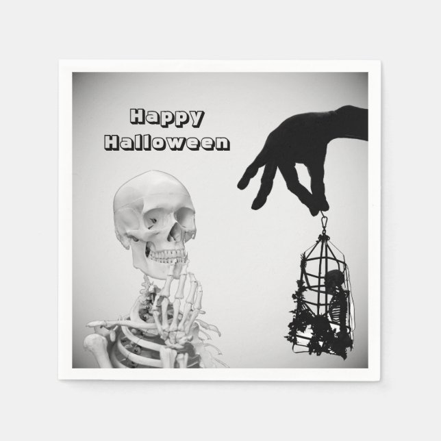 Serviette En Papier Squelette main Halloween Papier Napkin (Devant)