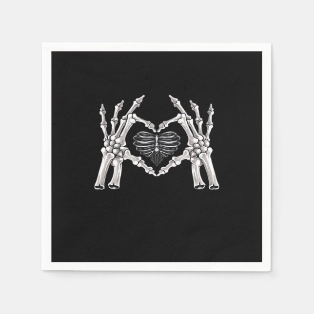 Serviette En Papier Squelette Ribs SIGNE DE COEUR MAIN (Devant)
