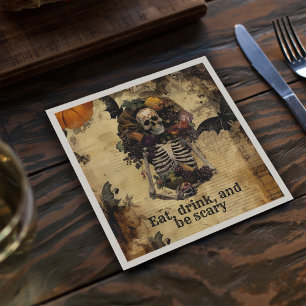 Serviette En Papier Squelette vintage Halloween fête de récolte