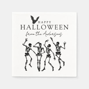 Serviette En Papier Squelettes de danse modernes Joyeux Halloween