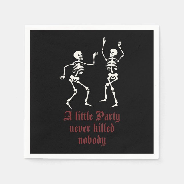 Serviette En Papier Squelettes d'Halloween contemporains (Devant)