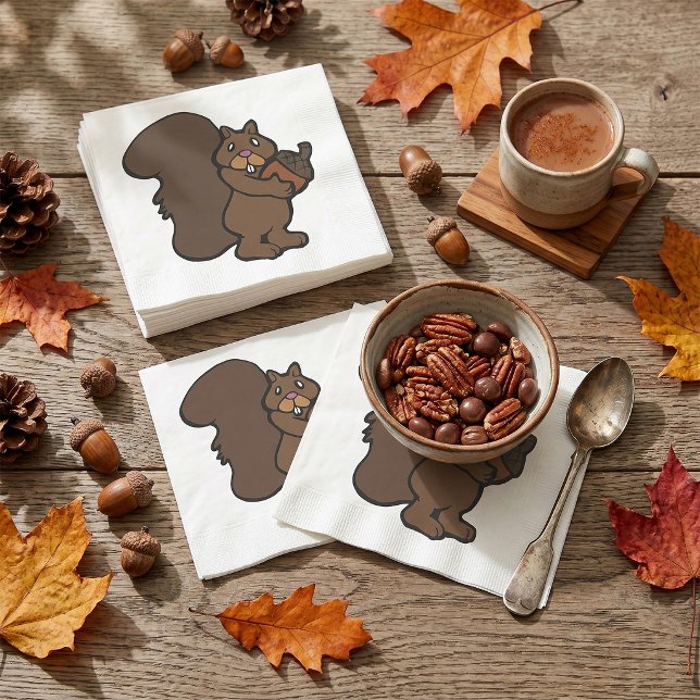Serviette En Papier Squirrel With An Acorn (Créateur téléchargé)