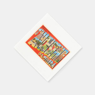 Serviette En Papier St Augustine Floride FL Vintage voyage Souvenir