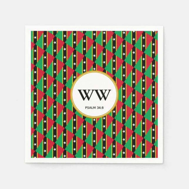 Serviette En Papier ST KITTS NEVIS Fête Anniversaire du patrimoine (Devant)