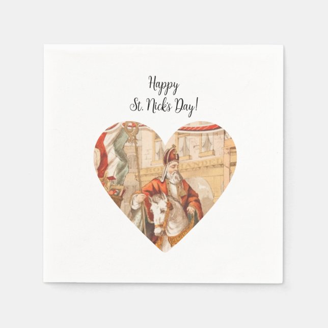 Serviette En Papier St. Nicholas Heart Sinterklaas St. Nick's Day (Devant)