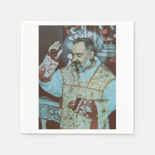 Serviette En Papier St. Padre Pio de Pietrelcina Le Prêtre Séraphique