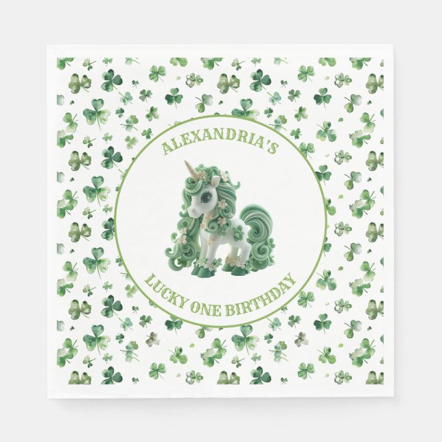Serviette En Papier St patrick Lucky One Unicorne Papier serviettes (Devant)