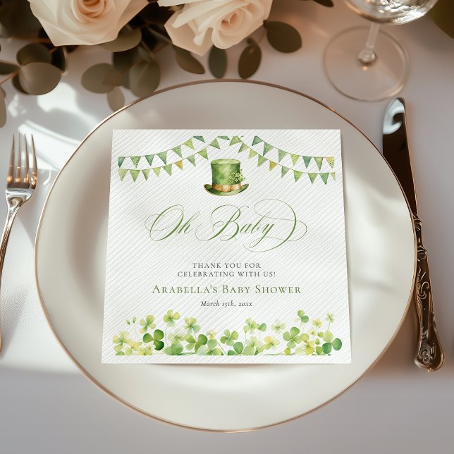 Serviette En Papier St. Patrick’s Day Baby Shower Irish Shamrock (St. Patrick’s Day Baby Shower Irish Shamrock Napkins)
