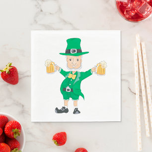 Serviette En Papier St Patrick’s Day Leprechaun with Beer Mugs