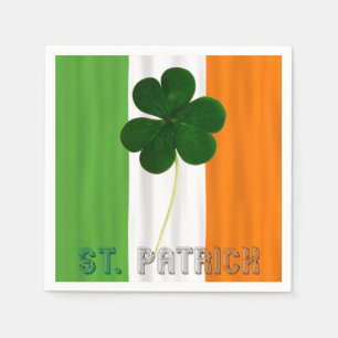 Serviette En Papier St Patrick Shamrock Irlande Irlande Typographie