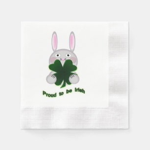 Serviette En Papier St. Patricks Bunny Fier d'être Shamrock irlandais