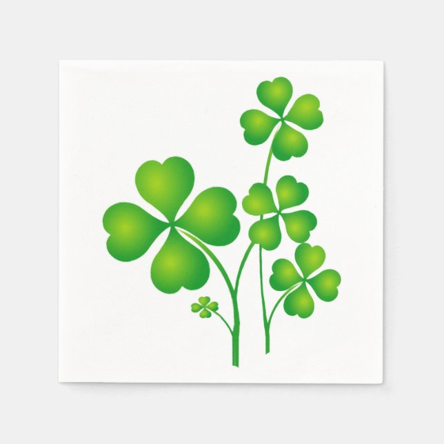 Serviette En Papier St. Patrick's Day Clover / Shamrocks + vos idées (Devant)