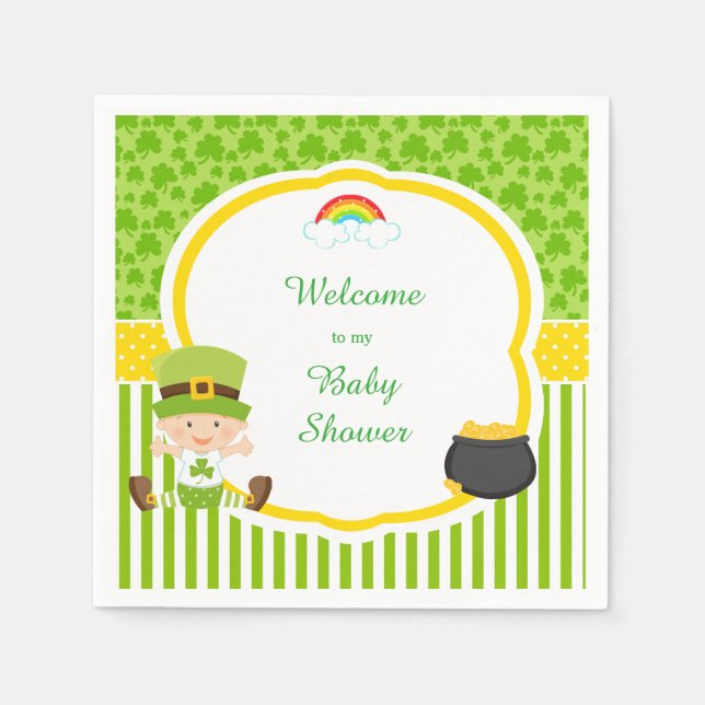 Serviette En Papier St Patrick's Day Irish Holiday Boy Baby shower (Devant)
