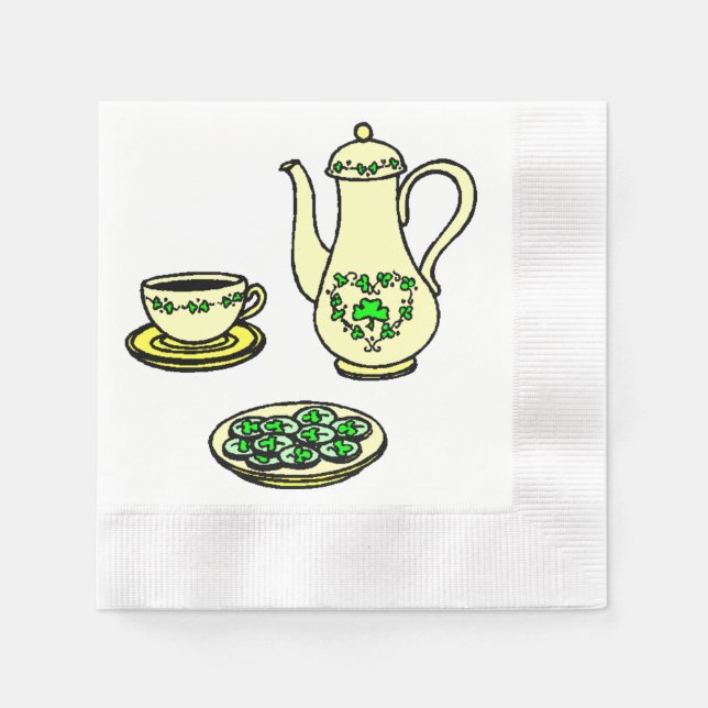 Serviette En Papier St. Patrick's Day Irish Tea Set Papier serviettes (Devant)
