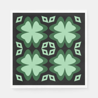 Serviette En Papier St Patrick's Day Lucky 4-leaf Clovers