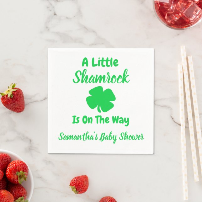 Serviette En Papier St Patrick's Day, petit Shamrock (En situation)