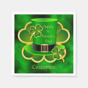Serviette En Papier St. Patrick's Top Hat & Shamrock Napkins