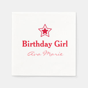 Serviette En Papier Star Birthday Girl Party