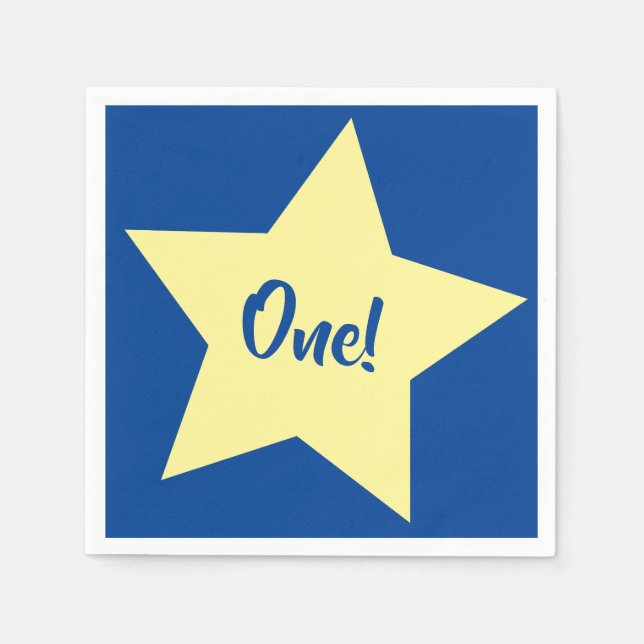 Serviette En Papier Star Cute Kid's Birthday Party Space (Devant)