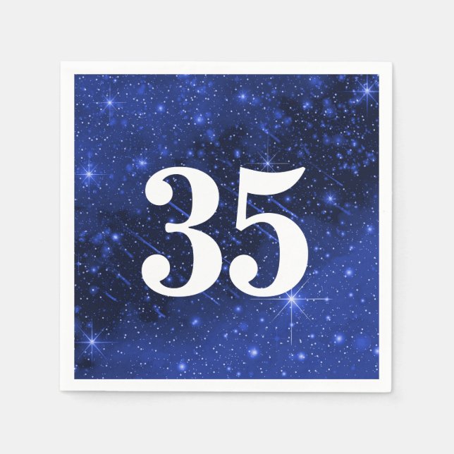 Serviette En Papier Star Galaxy Pour 35ème anniversaire (Devant)