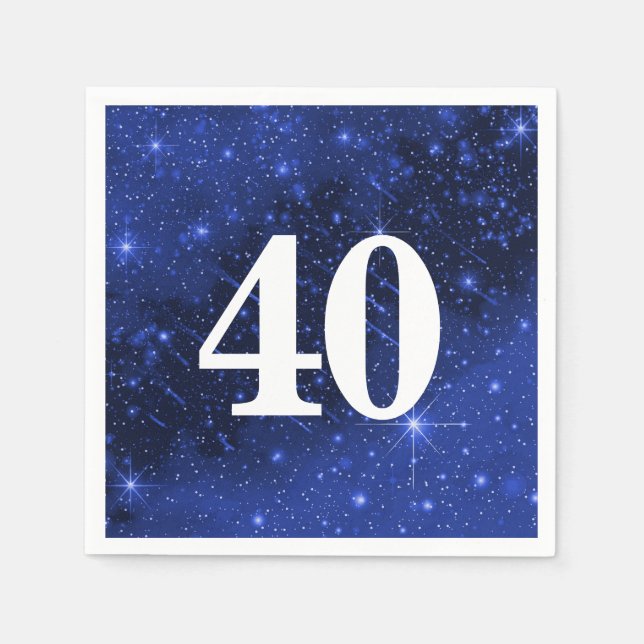Serviette En Papier Star Galaxy Pour 40e anniversaire (Devant)
