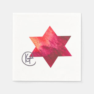Serviette En Papier Star juive Coeur du feu Art