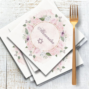 Serviette En Papier Star Of David Jewish Girl Baby Naming Rose