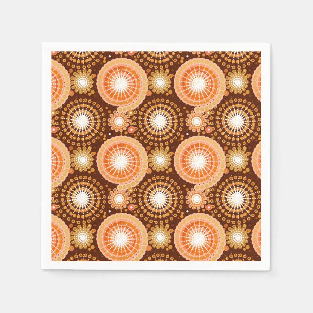 Serviette En Papier Starburbs et pingwheel, chocolat brun & tan (Devant)