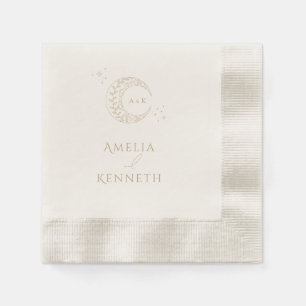 Serviette En Papier Stardust Monogramme Invitations de mariage
