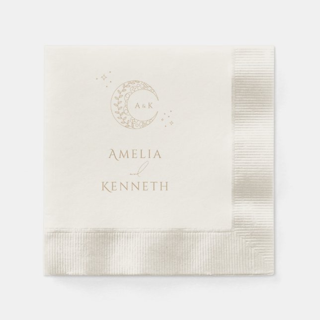 Serviette En Papier Stardust Monogramme Invitations de mariage (Devant)