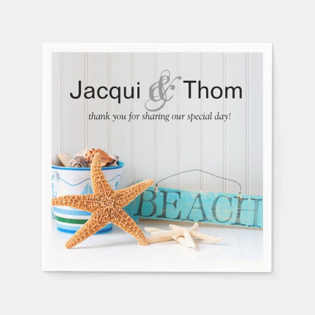 Serviette En Papier Starfish Beach Cocktail Party (Devant)