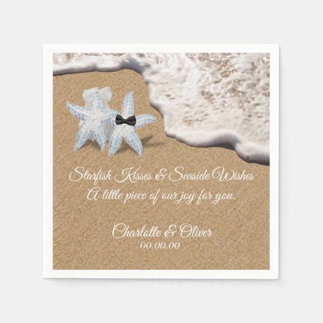 Serviette En Papier Starfish Beach Wedding Napkin (Devant)