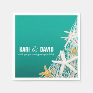 Serviette En Papier Starfish Netting Beach Cocktail Party   eau
